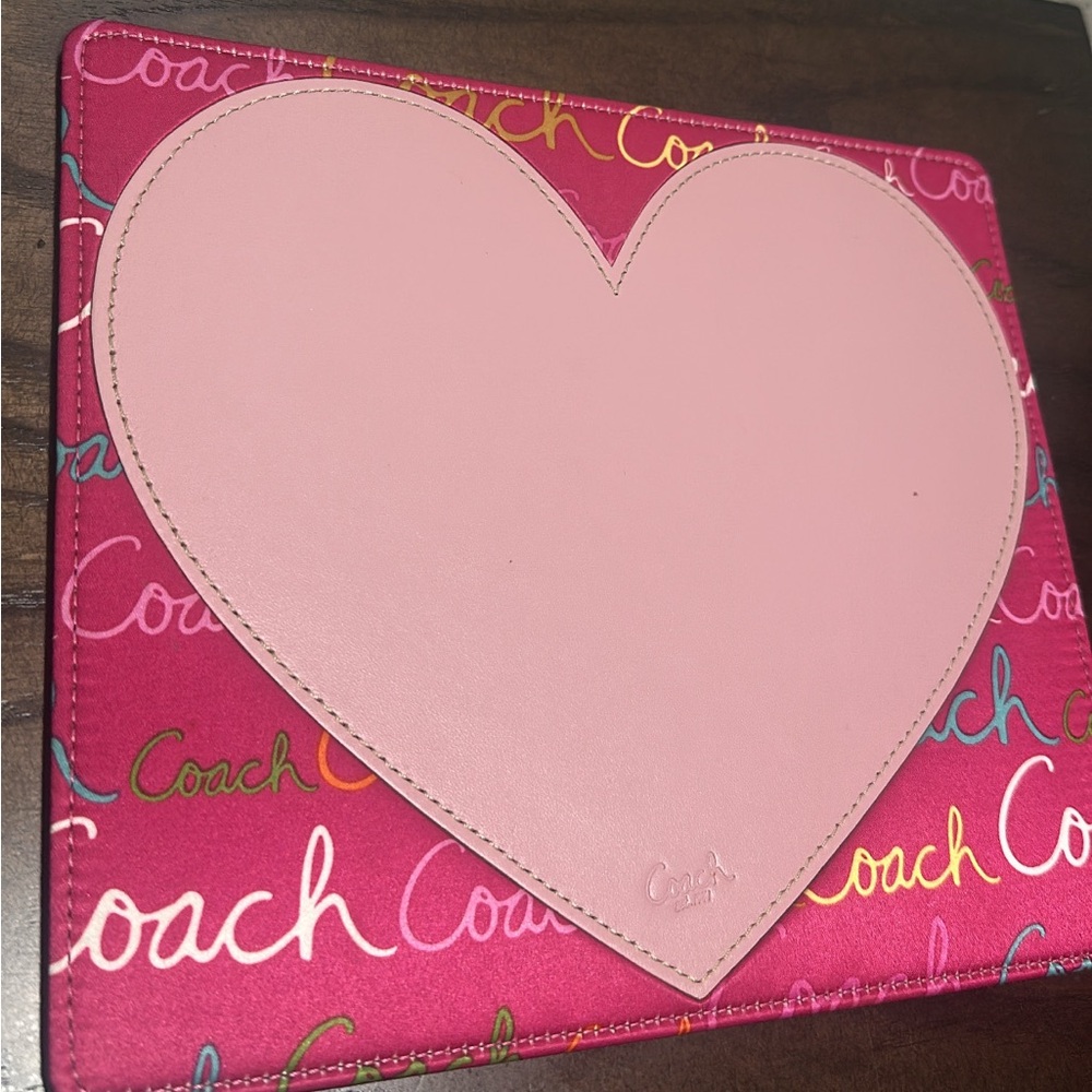 Coach Script Heart Leather Mousepad - image 2